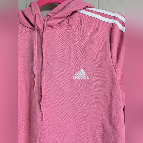 adidas Pink Hoodie with White Stripes - Picture 2 of 5